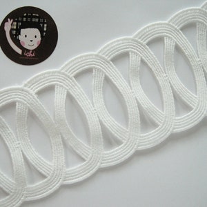 1 iarda 3" pizzo bianco, finiture bianche, finiture all'ingrosso, finiture a catena bianca, nappe di cotone, pizzo moderno, pizzo abito, pizzo decorativo, stoffa di pizzo