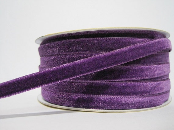 5 Yards 3/8 Violet Velvet Ribbon, Purple Velvet Ribbon, Ribbon Lot,  Wholesale Ribbon, Lavender Velvet Trim, Violet Ribbon, Violet Trim 