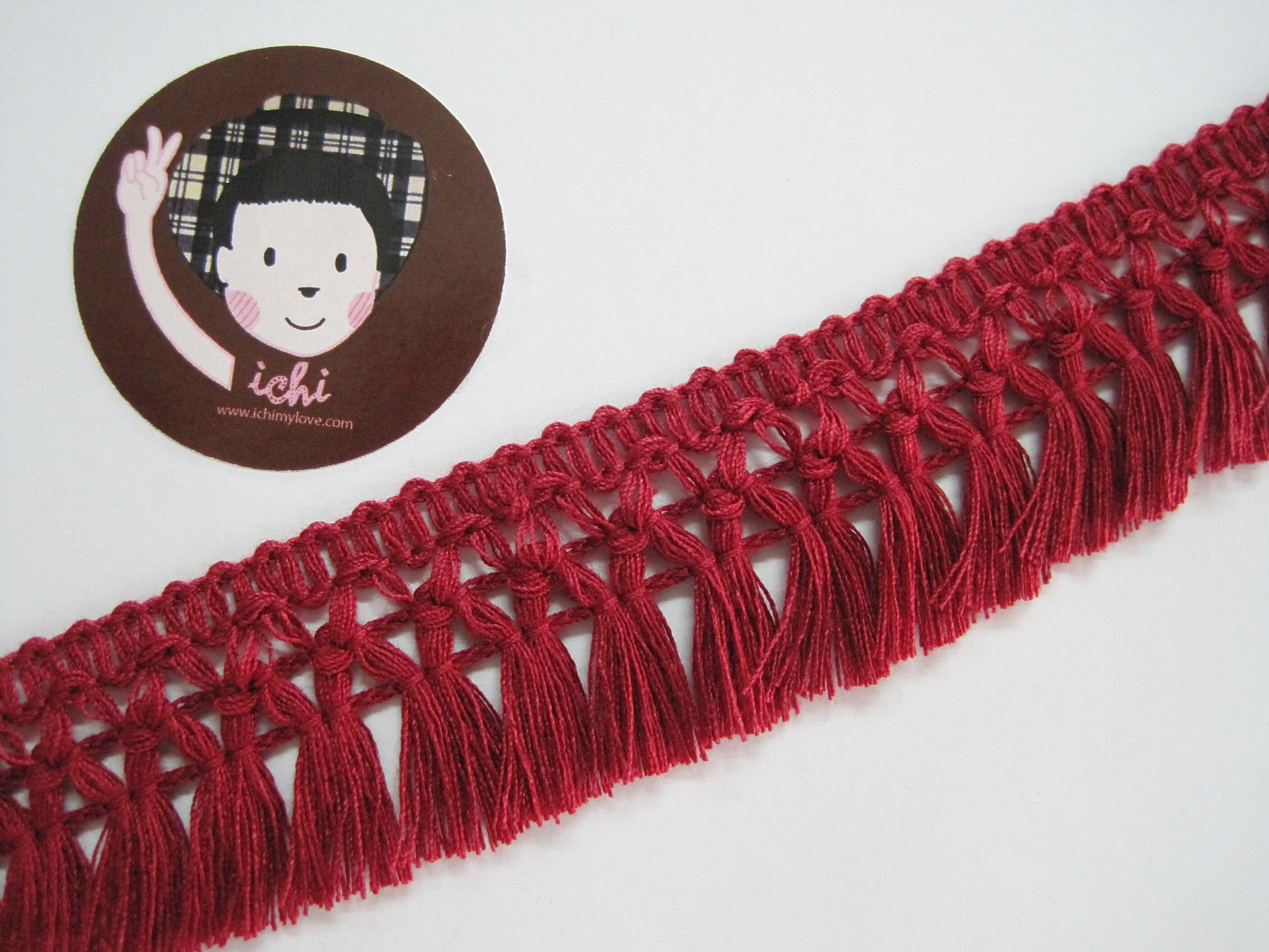 5 Yd 11/4 Dark Red Cotton Tassel Trim Red Trim Red Etsy
