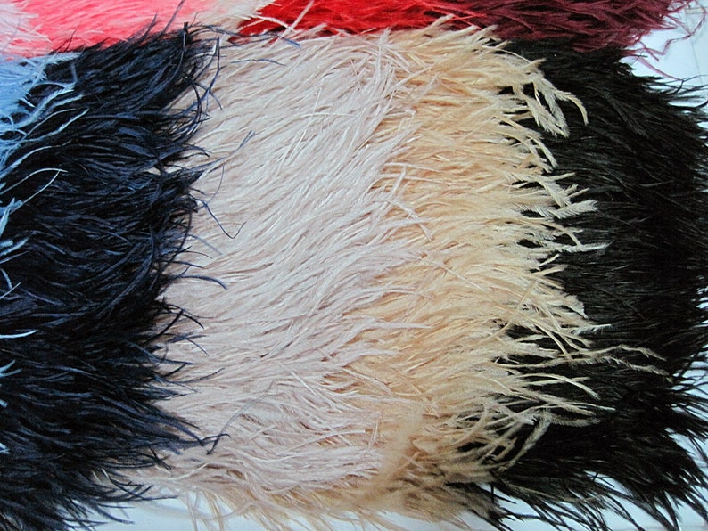 1 Yard Ostrich trim Black Fringe Ostrich feather Ostrich Etsy