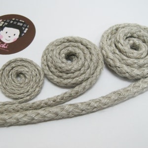 Linen Tubular Braid, Linen cord, Linen trim, Linen ribbon, Linen lace trim, natural trim, natural cord, linen gray, linen round cord, gray