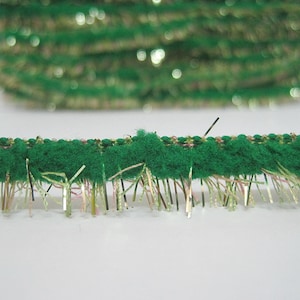 5 yards Green Sparkly Tassel/Velvet Trim, wholesale trim, tassel, tassel fringe, glitter tassel trim, green trim, green tassel trim, green