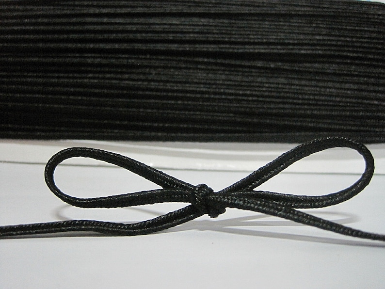 5 yards 3 mm Black Soutache Braid, Braided cord, soutache cord, soutache braided, jewelry making cord, black cord, black soutache braided image 2