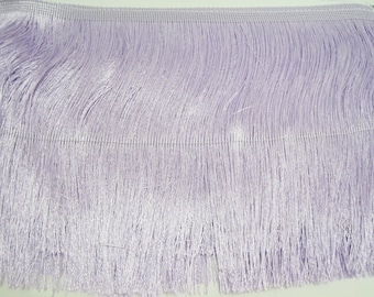 DecoPro Frangia Chainette CF06 Colore Lilla (Viola Chiaro) - Rotolo Da 12,5 Metri, Altezza 15,2 Cm, Filato Poliestere, Per Decorazioni, Abbigliamento, Costumi, Tende, Fai Da Te
