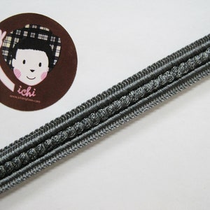 5 Yards Dark Gray Braided Trim, Gimp Braid, Braided Cord, Gimp Cord, Braided Gimp Trim, Scroll Braid Trim, gray braid, gray ribbon, gray