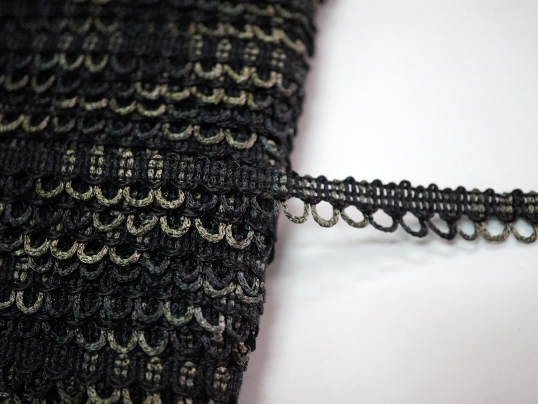 5 Yards Black-dark Green Loop Trim, Black Loop Trim, Wholesale Trim ...