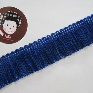 5 yards azuurblauwe katoenen kwast trim, blauwe trim, blauwe kwast franje, groothandel trim, trim veel, blauwe kwast trim, blauwe chainette franje, blauw