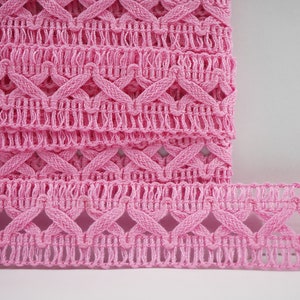 6 yards 7/8" Carnation Pink Criss Cross Ribbon