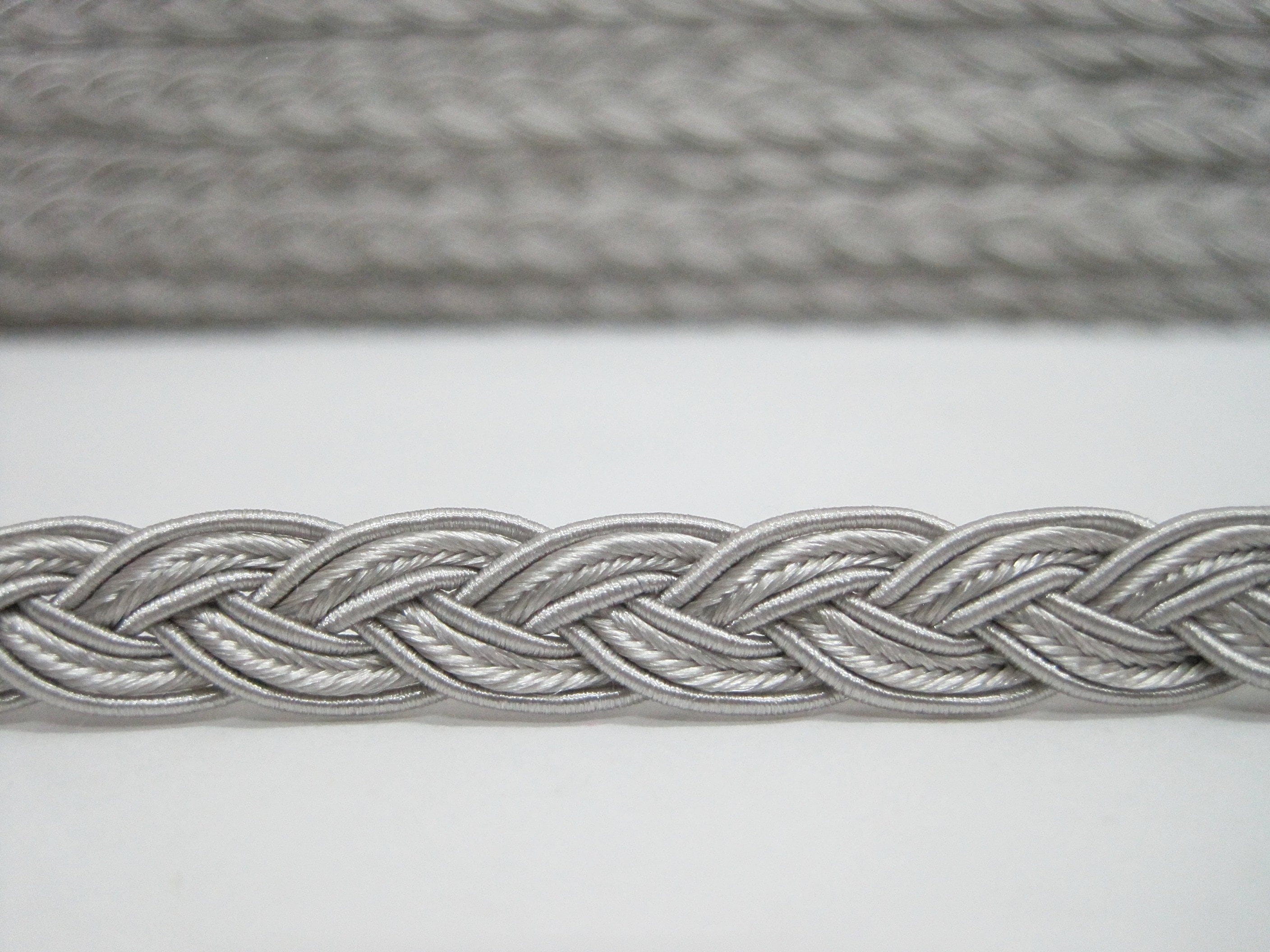 5 Yards 1/4 Silver Braided Cord Silver Cord Flat Etsy