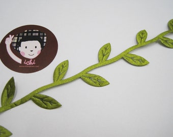 5 yards 1" leaves trim, green leaves trim