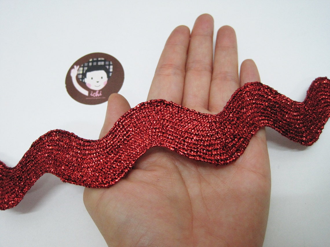 5 Yards Red Jumbo Metallic Rick Rack Trim Metallic rick rack Etsy