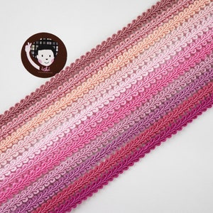 5 yards 3/8&quot; Pink Gimp Braid, Braided Gimp Trim, Scroll Braid Trim, Chinese Braided Trim, Scroll Gimp Braid, decorative upholstery trim