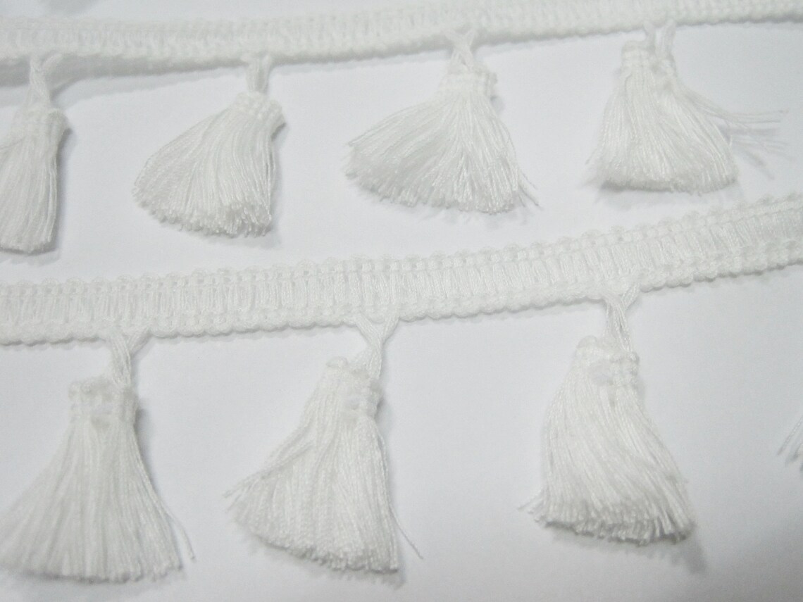 5 yards 4 cm Tassel Fringe OffWhite tassel trim white Etsy