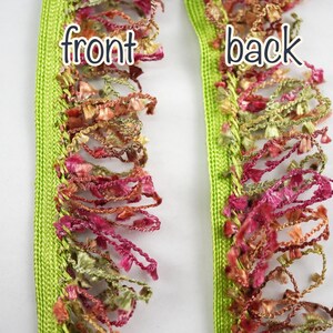 5 Yards Lime Green Multicolored Loop Trim, Multicolored Tassel Trim ...