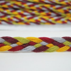 5 Yards Braided Trim, Multicolored trim, Flat Braided Cord, Braided Cord, Flat Cord, Colorful braid, Braided headband, braided bracelet