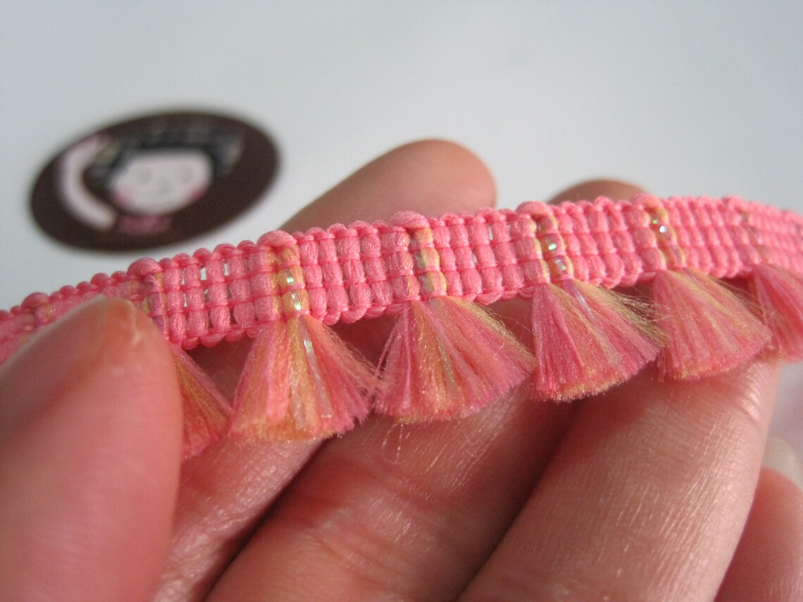 5 Yards Pink Sparkly Mini Tassel Trim Tassel Trim Wholesale Etsy