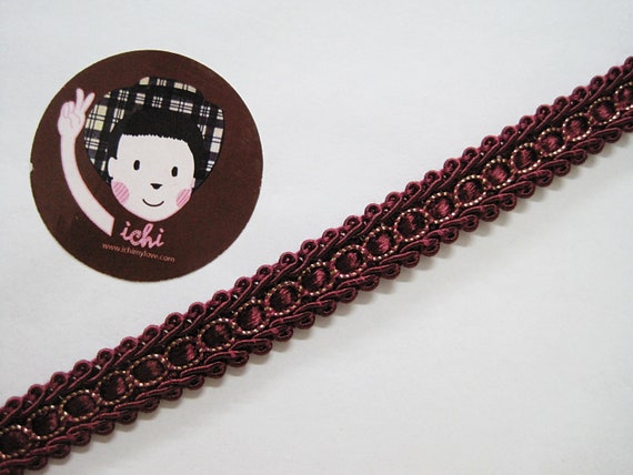 burgundy color sold by 10 yards braided gimp trim 1//2 inch gimp