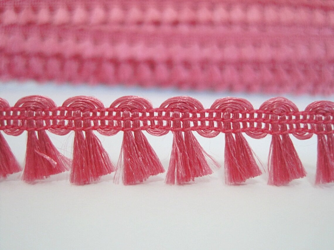 5 Yards Shocking Pink Mini Tassel Trim Shiny Tassel Trim Etsy