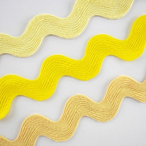 5 Yards Yellow Jumbo Rick Rack Trim, Yellow Rick Rack, Jumbo Ric Rac ...