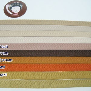 5 yards 3/8" Brown Herringbone Tap, Brown twill tape, Brown Cotton Tape, Cotton, Ribbon, Cotton Twill Tape, twill tape for masks, brown tape