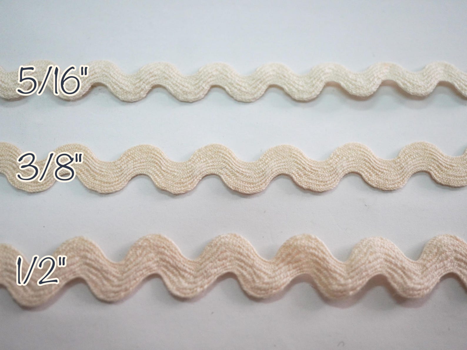 5 Yards 100% Cotton Rick Rack, Cotton Trims, Unbleached Cotton Trim ...