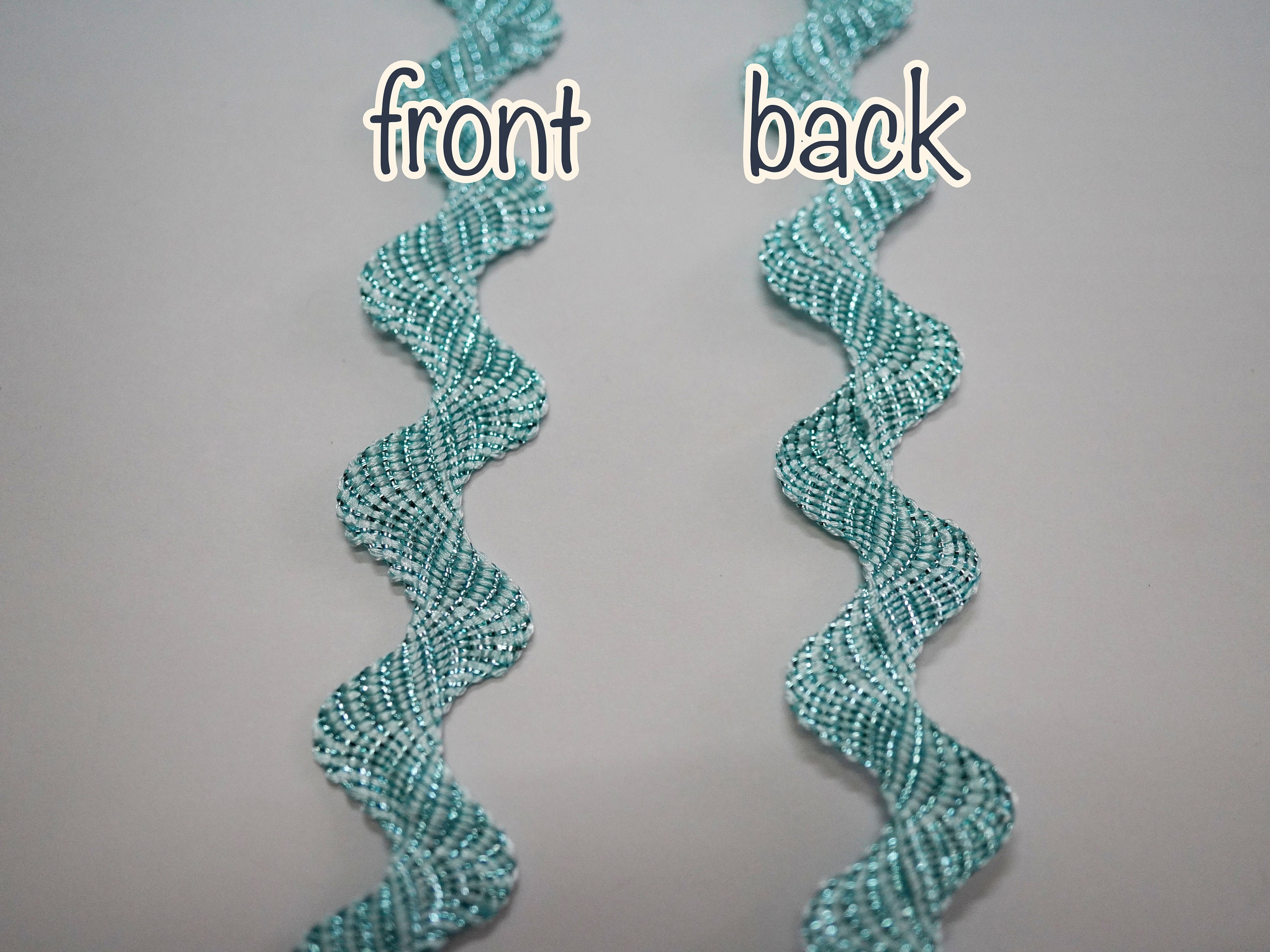 5 Yards Blue Metallic Rick Rack, Turquoise Metallic Rick Rack, Sparkly ...