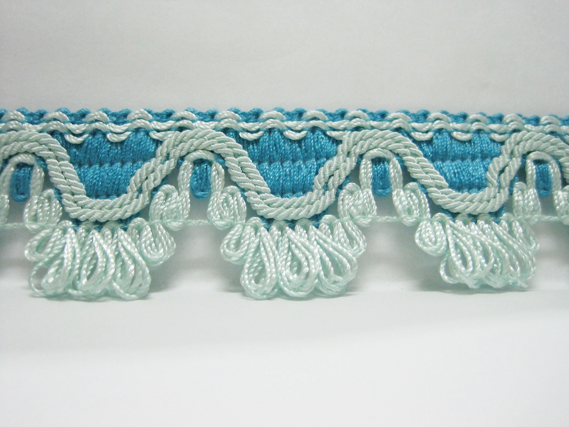 1 yard Vintage Trim Blue lace Upholstery Trim Drapery trim Etsy