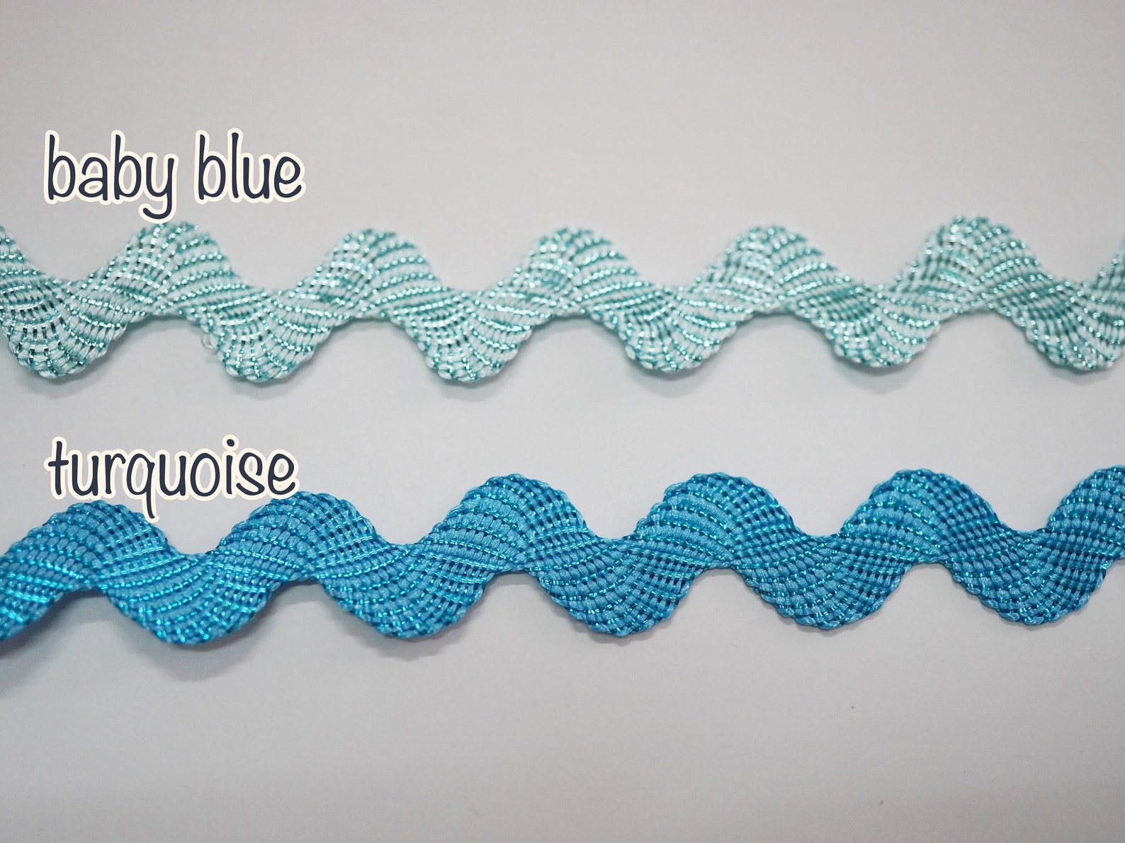 5 Yards Blue Metallic Rick Rack, Turquoise Metallic Rick Rack, Sparkly ...