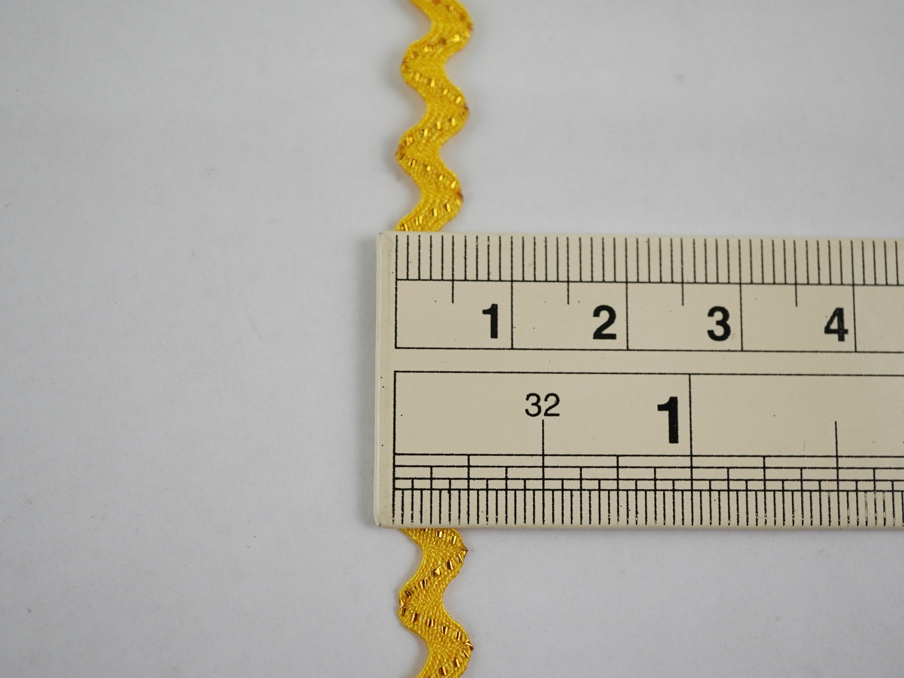 5 Yards Bright Yellow Tiny Rick Rack With Gold Metallic, Tiny Rick Rack ...