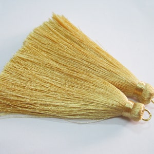 10 pcs Harvest Gold SP27 Long tassel w/ Jump Ring, Wholesale Tassels, silk tassel, long silk tassel, tassel supplies, gold tassel, gold silk