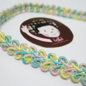 5 Yards 3/8&quot; Multicolored Gimp Braided Trim, Gimp Braid, Braided Cord, Braided Gimp Trim, Scroll Braid Trim, Multicolored gimp braid, trims