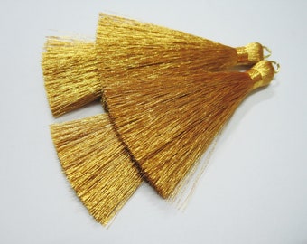1 paar gouden dubbele metalen kwast, metalen kwast, dubbele kwast, kwastoorbellen, gouden kwast, gouden metalen kwast, kwastbenodigdheden