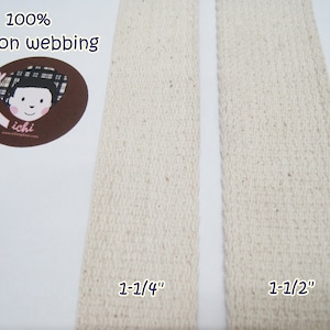 5 Yd 100% Cotton Webbing, Cotton Tape, Unbleached Cotton Trim, natural trim, cotton webbing 1.25 inch, cotton strap, cotton belt, natural