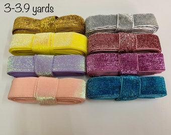 SPECIAL SET 0531 Only 1 Set, Clearance Sale, Destash lot, Clearance trim, On Sale, Sale Items, glitter ribbon, sparkly ribbon, glitter trim