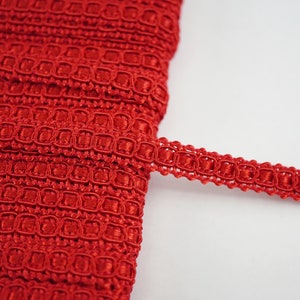 5 Yards 5/16" Red Braid Trim, Red Gimp Braid, Gimp Braid, Braided Gimp Trim, Scroll Braid Trim, Chinese Braided Trim, red ribbon trim, red