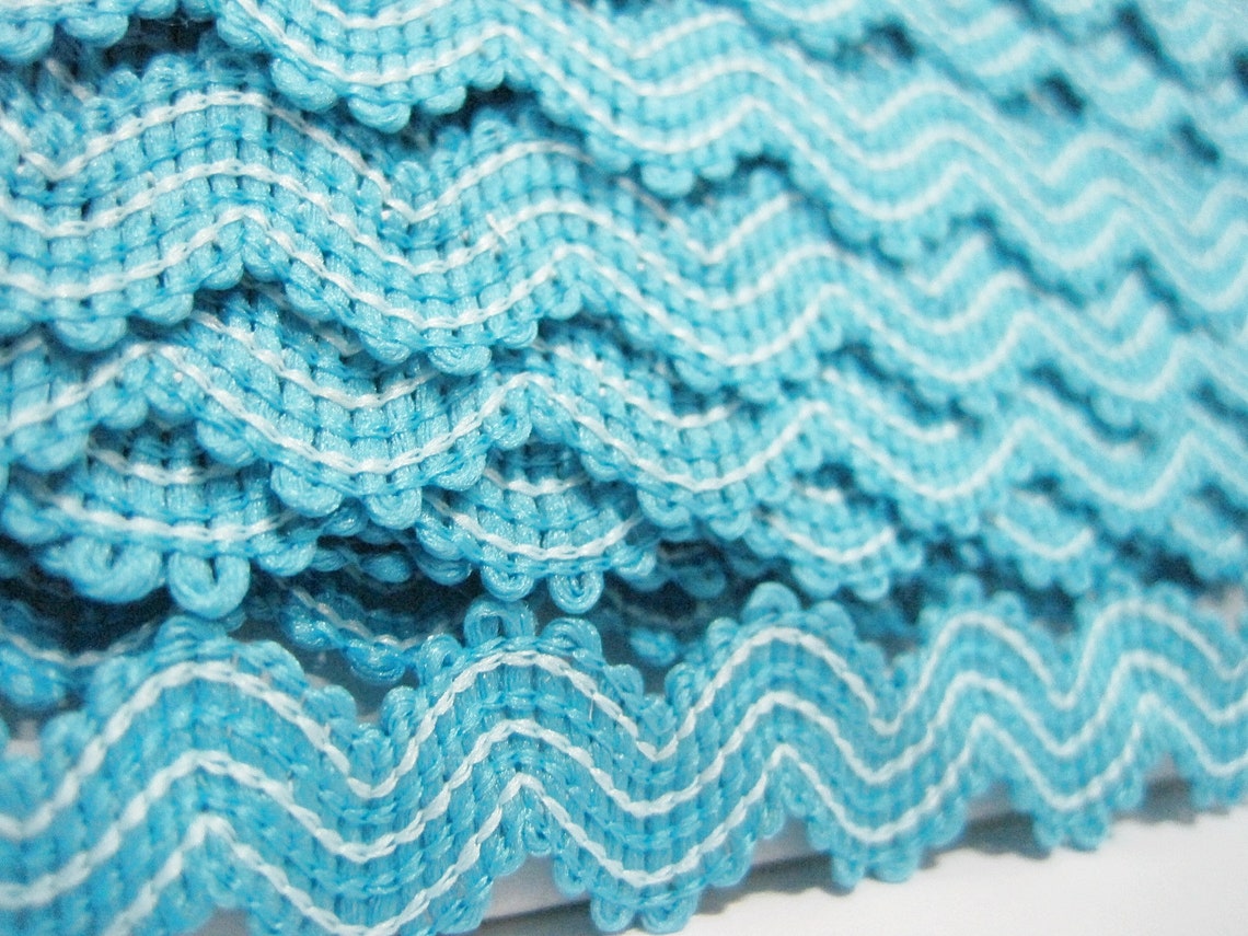 5 Yards Turquoise Elastic Rick Rack Trim Elastic Trim Ric - Etsy