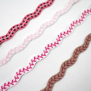5 Meter rosa Zackenlitz, Zackenlitze, Zackenlitze