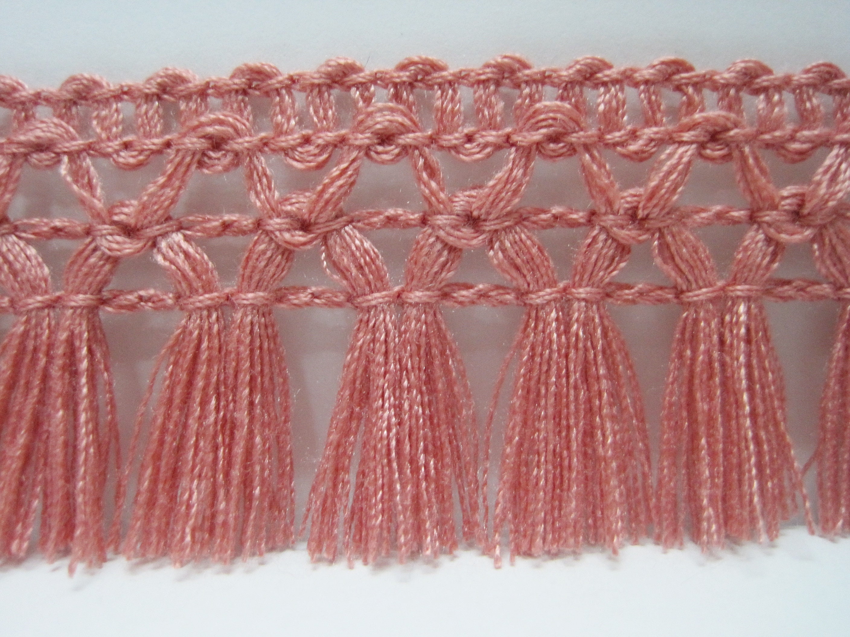 5 Yd 11/4 Rose Pink Cotton Tassel Trim Pink Trim Pink Etsy