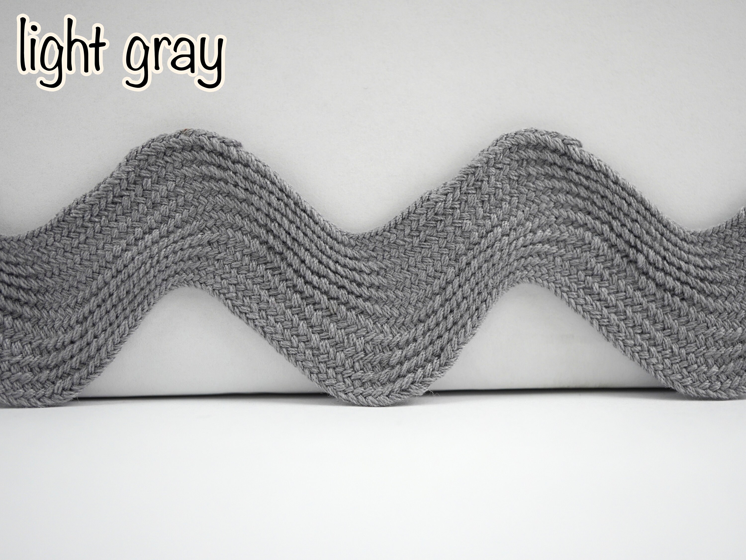 5 Yards Gray Jumbo Rick Rack Trim, Gray Rick Rack, Rick Rack Trim