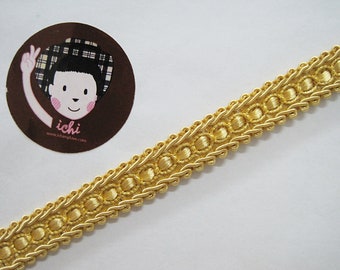 5 Yards 1/2&quot; Gold Gimp Braid Trim, Gimp Braid, Braided Gimp Trim, Scroll Braid Trim, Chinese Braided Trim, Vintage trim, gold trim,gold lace