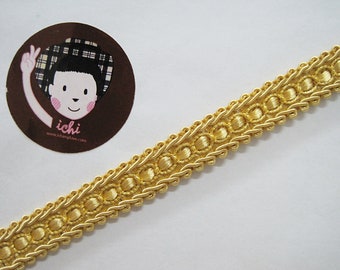 5 Yards 1/2" Gold Gimp Braid Trim, Gimp Braid, Braided Gimp Trim, Scroll Braid Trim, Chinese Braided Trim, Vintage trim, gold trim,gold lace