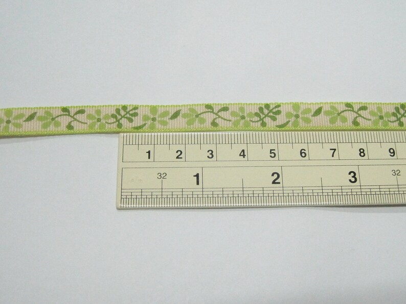 5 yards 38 Flower Ribbon Printed Ribbon green wholesale ribbons green ribbon floral ribbon hair bow ribbon FLower printed ribbon