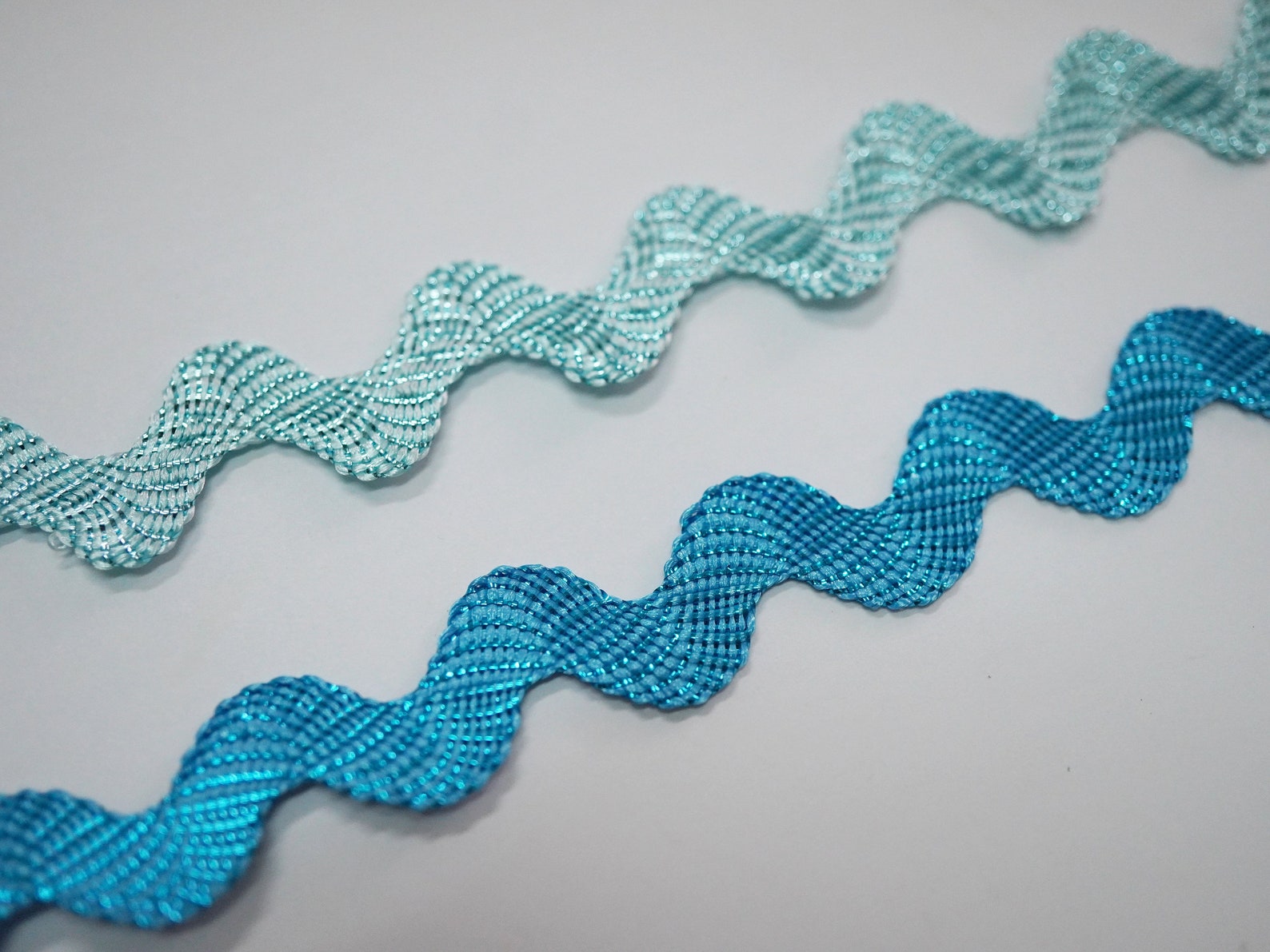 5 Yards Blue Metallic Rick Rack, Turquoise Metallic Rick Rack, Sparkly ...