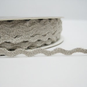5 yards 3/16&quot; Linen Rick Rack, Linen trim, Linen ribbon, Linen lace trim, natural trim, natural lace, natural ribbon trim, linen gray, linen