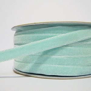 5 yards 3/8" Mint Velvet Ribbon