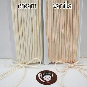 5 yards 3 mm Cream Soutache cord, soutache braid, shiny cord, flat cord, shiny braid, shiny flat braid, cream cord, cream soutache braid