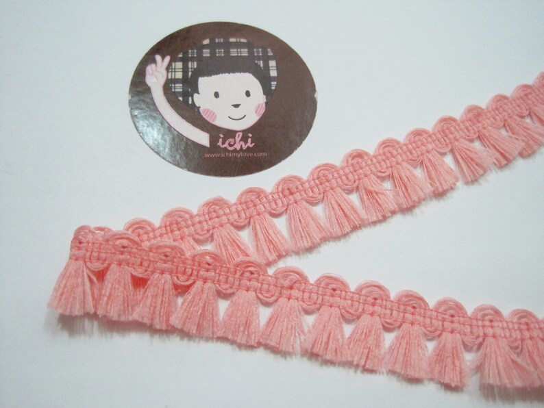 5 Yards Pink Mini Tassel Trim Matte Tassel Trim Pink Trim Etsy