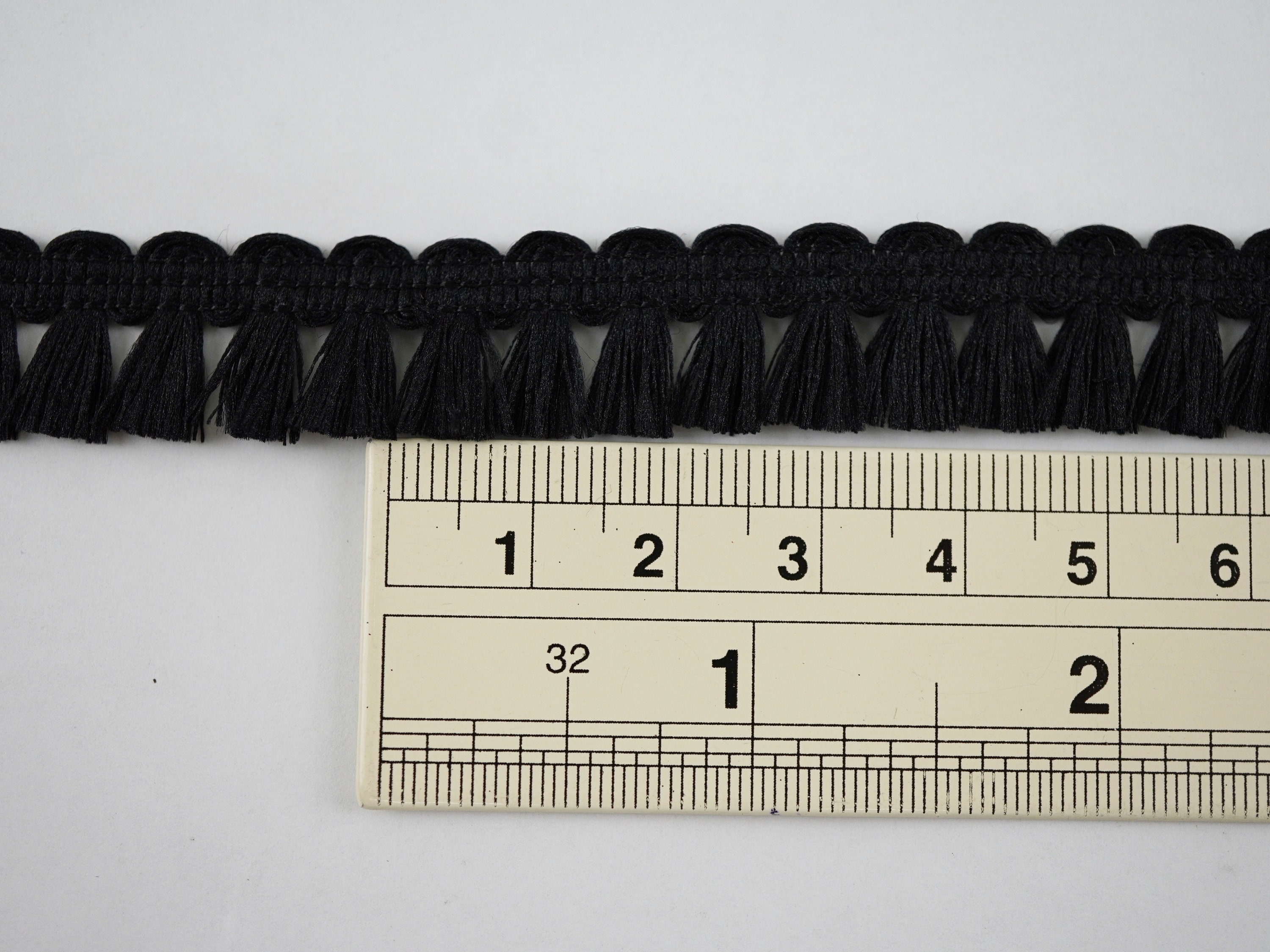 By the Yard-5 Black Tassel Fringe Trim Fabric Fringe — Trims and Beads