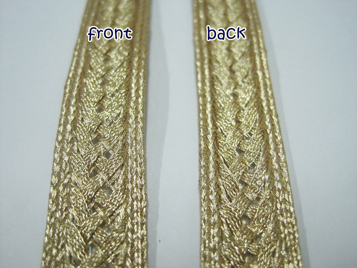 5 Yards 9/16 Light Gold Metallic Braid Gold lace Gold Etsy