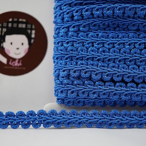 5 Yards 3/8" Royal Blue Gimp Braided Trim, Gimp Braid, Braided Cord, Braided Gimp Trim, Scroll Braid Trim, blue braided trim, blue trim